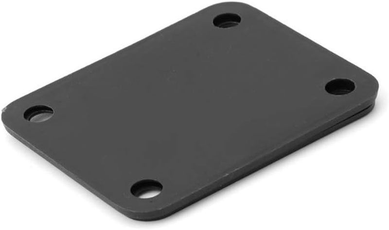 Micovay 2 Pack Guitar Metal Neck Plates with Plastic Mat Compatible for Strat Tele Style Electric Guitar Replacement, Black - Image 3